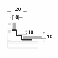 Профиль окантовочный для плитки внутренний ПК 6-10