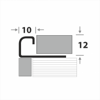 Профиль окантовочный для плитки наружный ПК 03-12