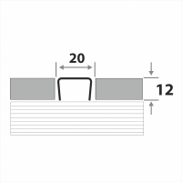 Разделительный профиль для кафеля высотой ПП 04-12