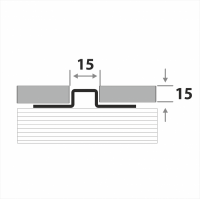 Разделительный профиль для кафеля высотой ПП 15-15